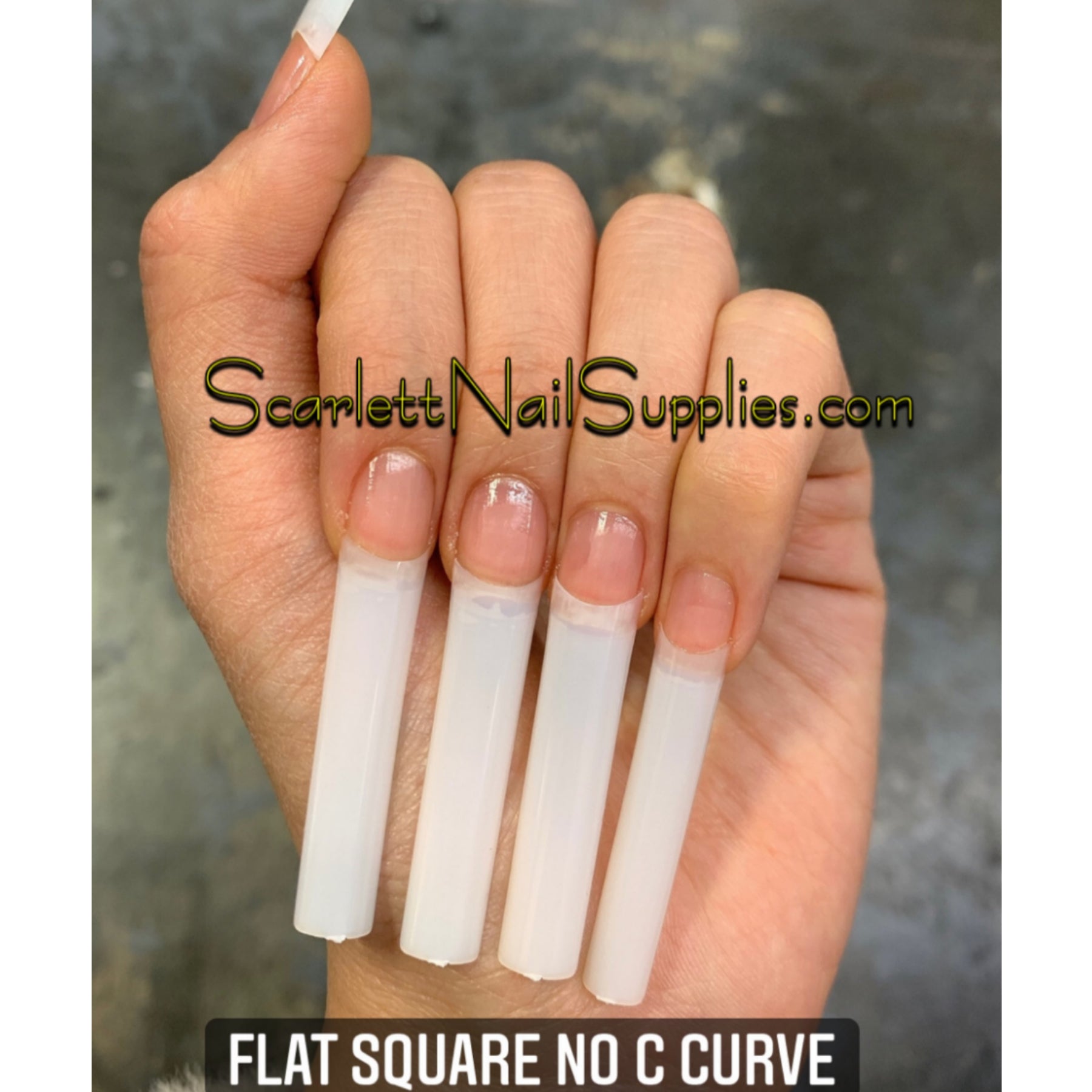 XXL Square Straight C Curve Nail Tips - C Curve Nails