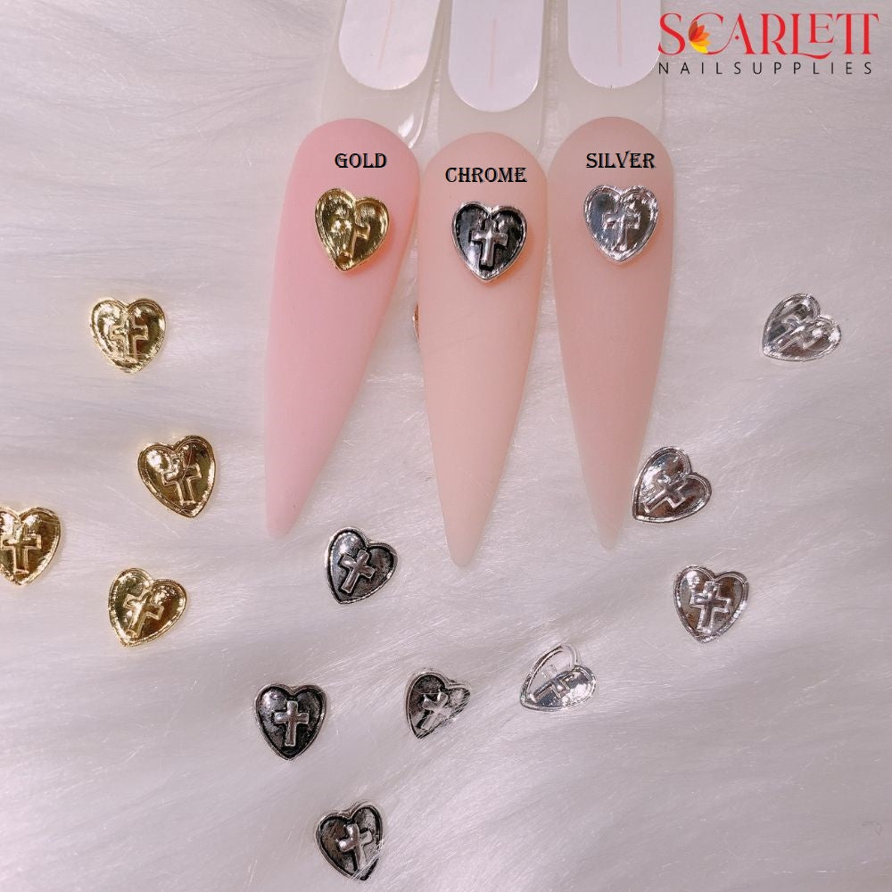 Gold - Silver - Chrome Hearts Cross Nail Charms