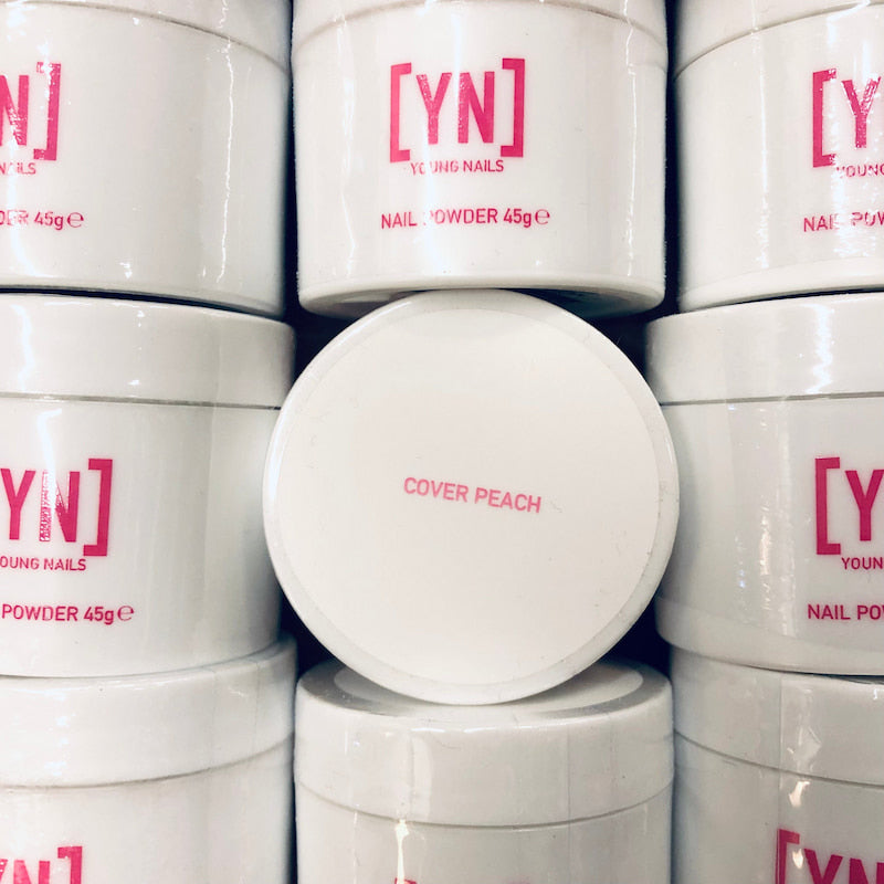 Young Nails Acrylic Powder - Cover Peach. Professional grade acrylic powder that creates a strong base for nail enhancements.