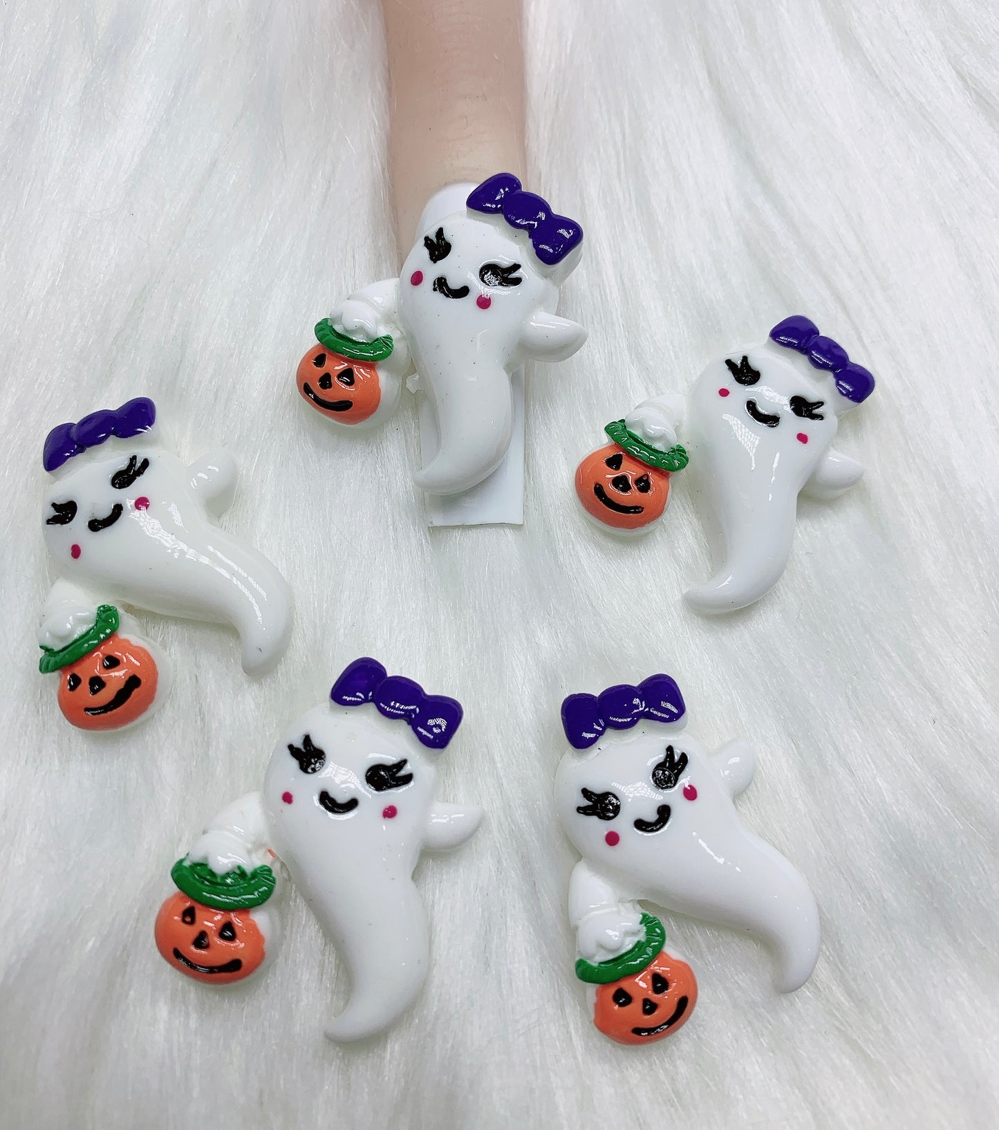 4pcs 3D Halloween Ghost Charm Kawaii