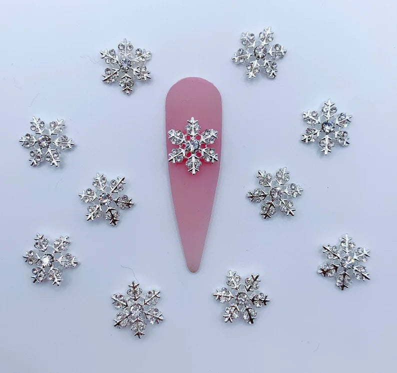 Snowflake Christmas nail charms
