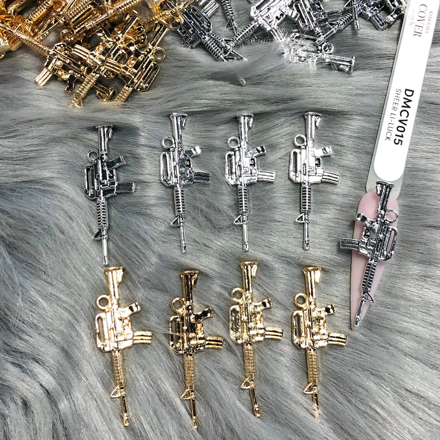 Set of 4 Gun Charms For Nail Art Decoration
