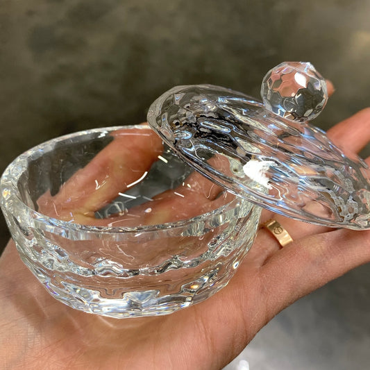 Round Crystal Glass Dappen Dish with Cap