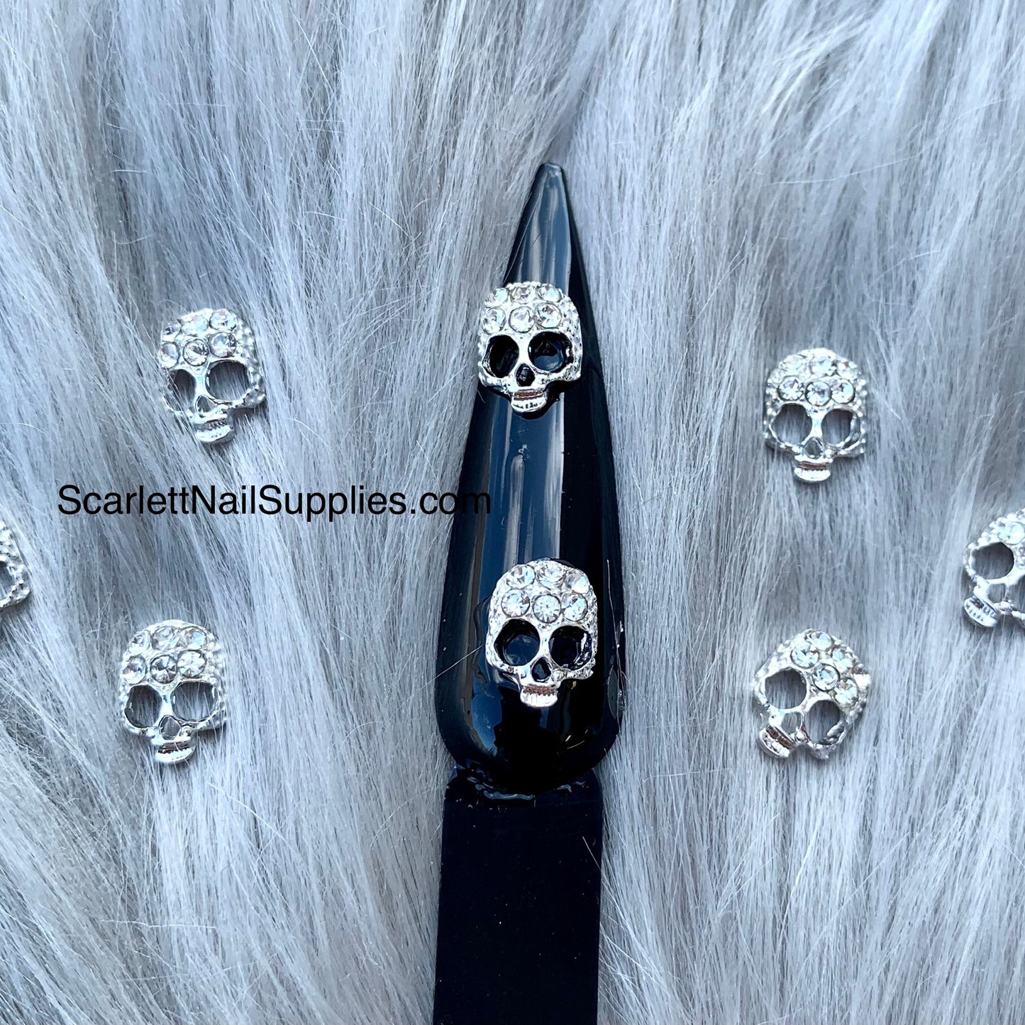 Halloween Spider and Skull Metal Nail Charm - 10pcs/ bag