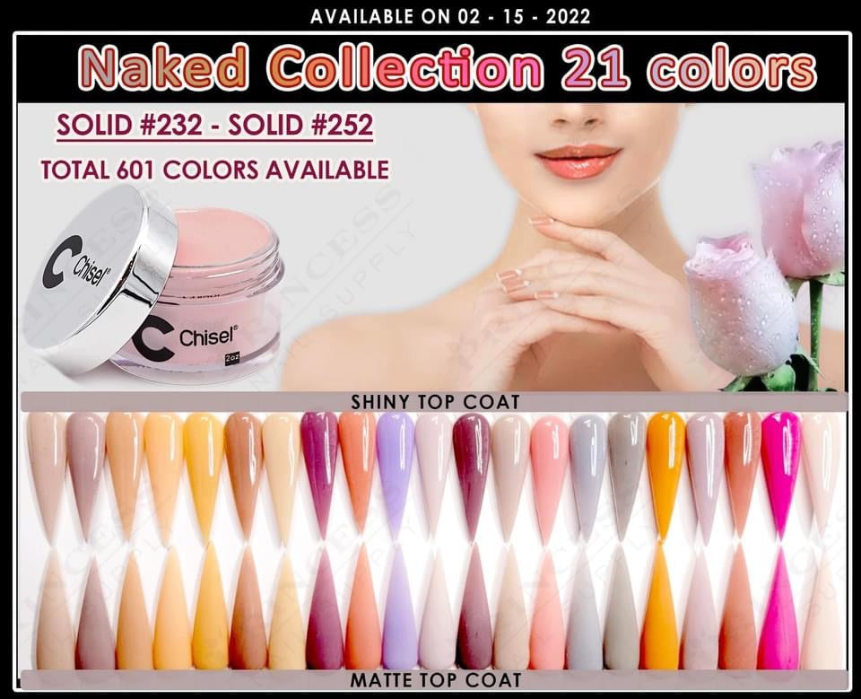 Chisel Acrylic Powder - Solid 232 - Naked Collection