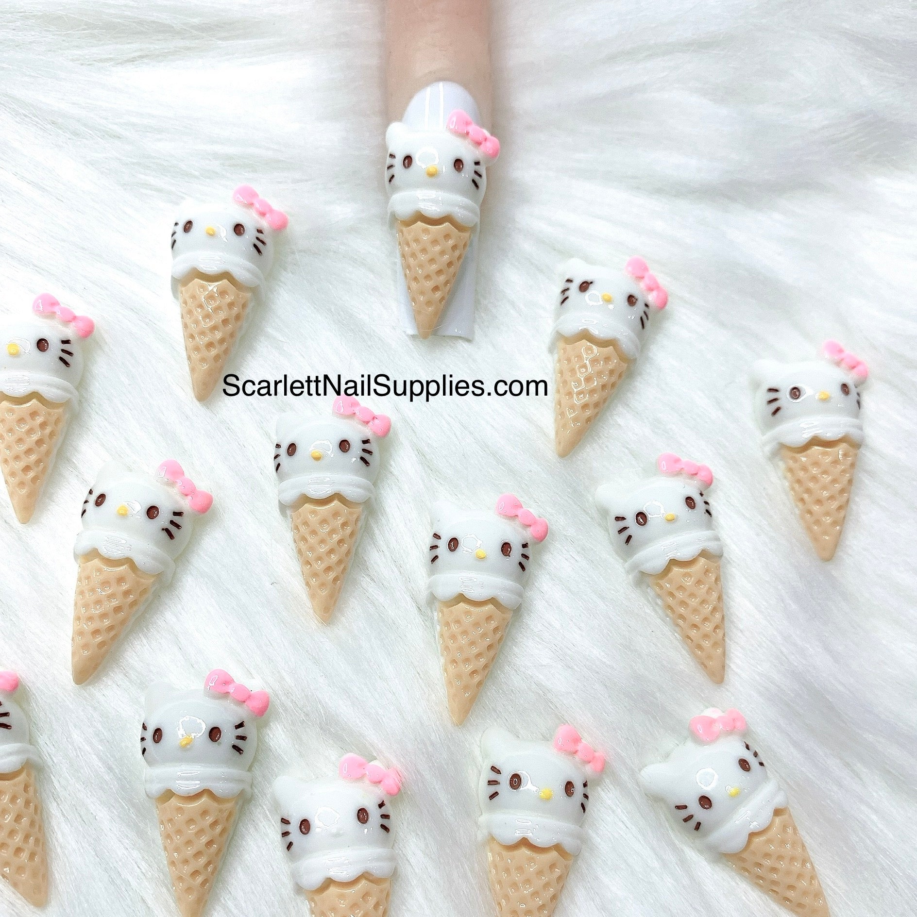 4pcs 3D Cartoon HK Ice-cream Charms