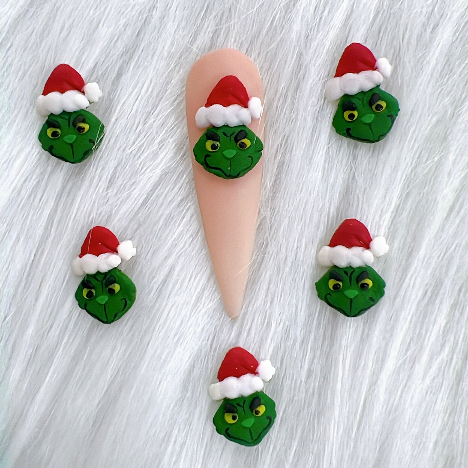 4pcs The Grinch 3D Acrylic Charms for Christmas. A unique designed charms for Christmas season Nail Fashion
