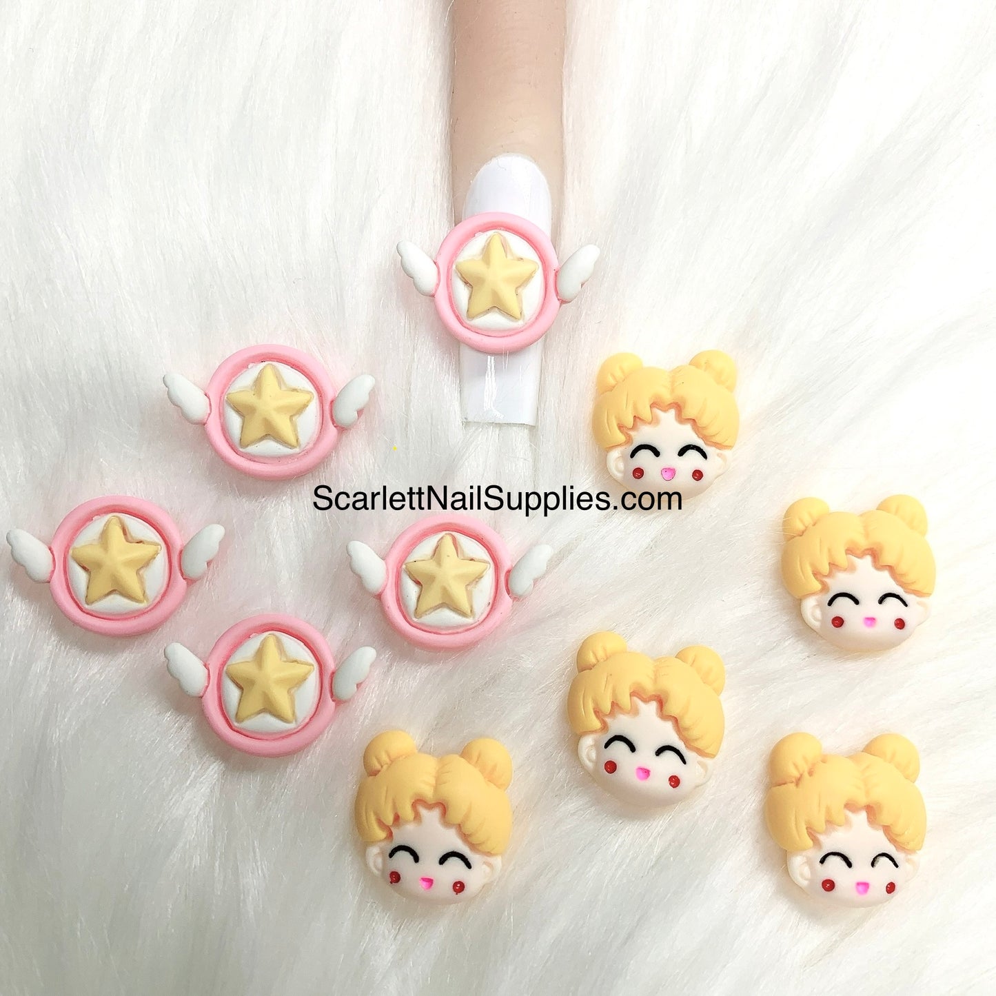 4pcs 3D Cartoon Sailor Moon Kawaii Charms