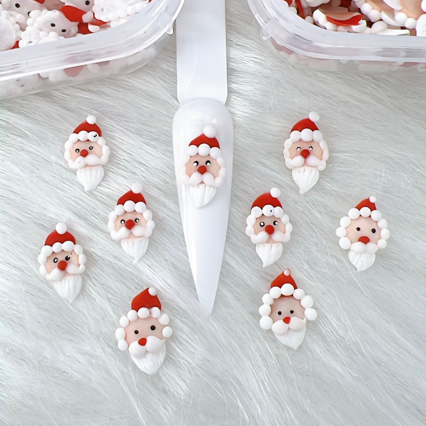 4pcs Santa Christmas Tree 3D Acrylic Charms for Christmas