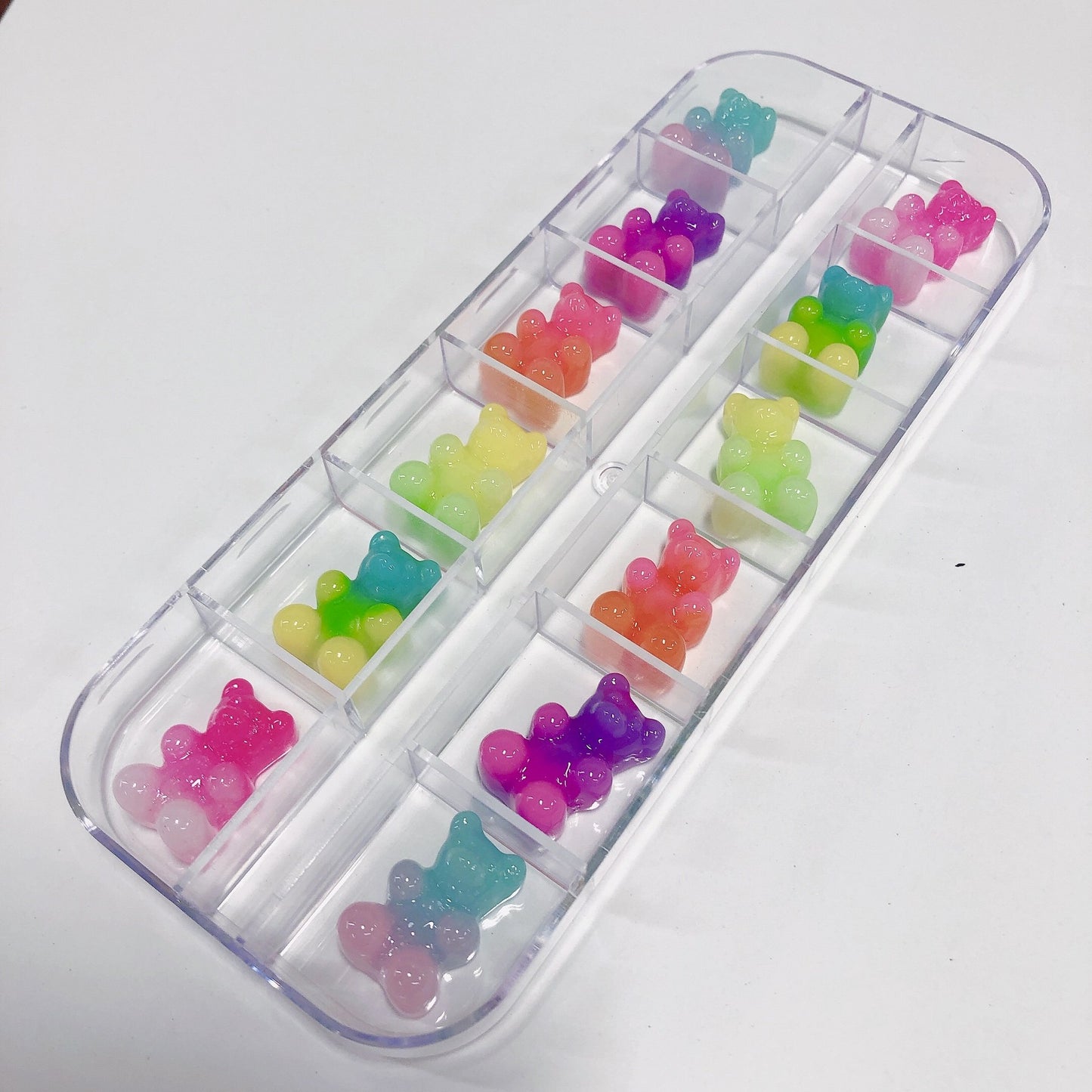 Kawaii Charms - 3D Gummy Bear for Nail Decoration  12 colors of 3D Gummy Bears mix in one box.