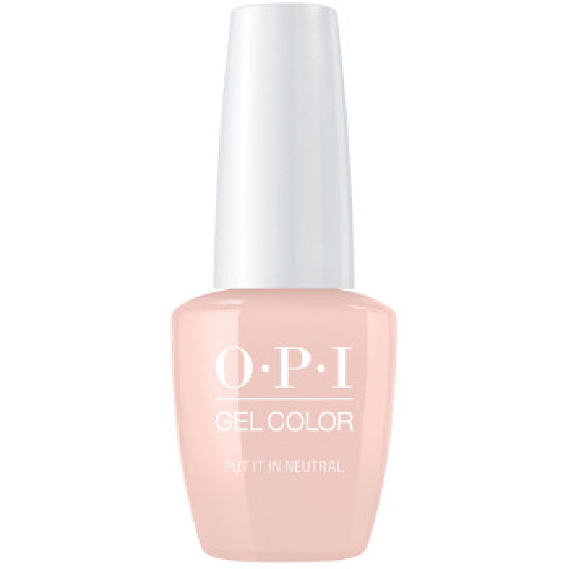 OPI Gel Color -  Put It in Neutral reach for the gear shift with this soft beige pink nail polish shade.
